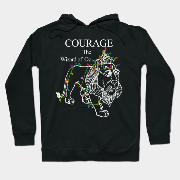 The Wizard of Oz Cowardly King Lion Courage Merry Christmas Hoodie by Johner_Clerk_Design